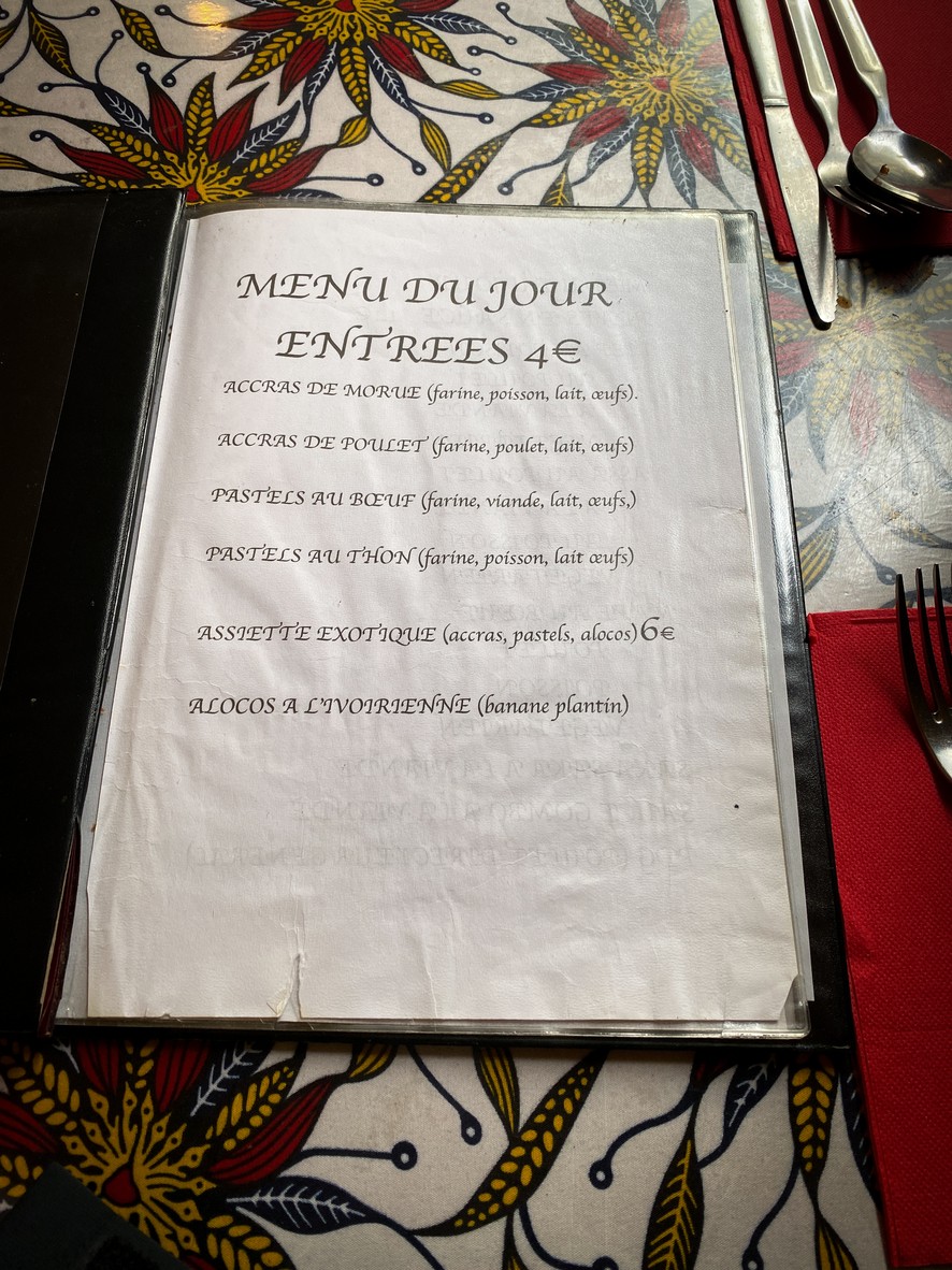 Le 15-17 Chez Khar menu 1