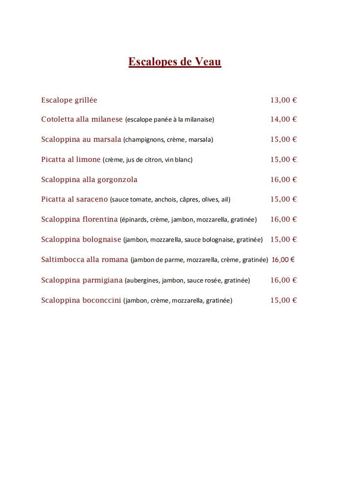 Casa Roma Vasco de Gama menu 2