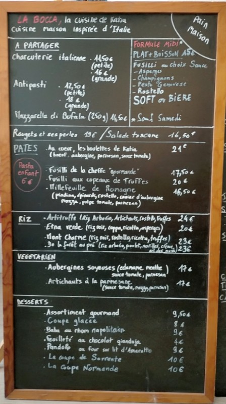 LA BOCCA menu 1