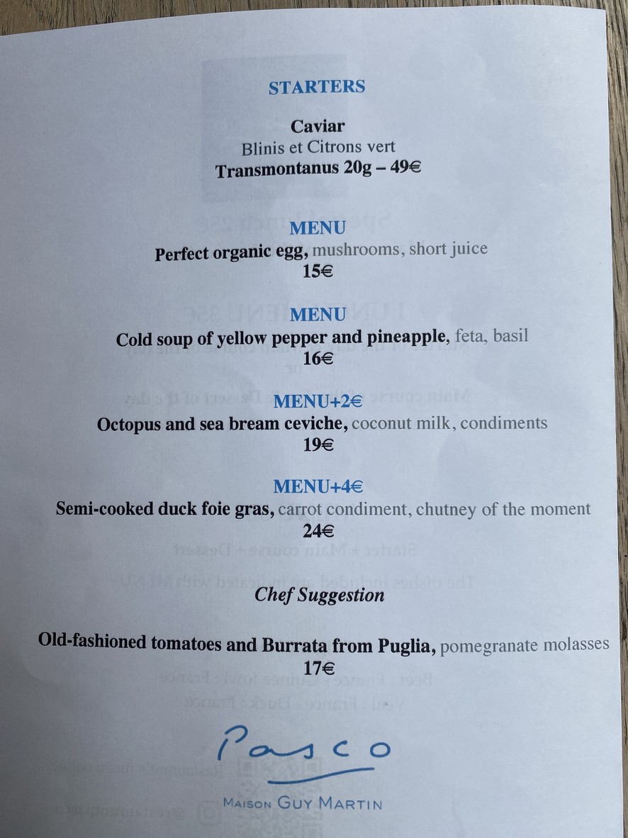 Pasco menu 1