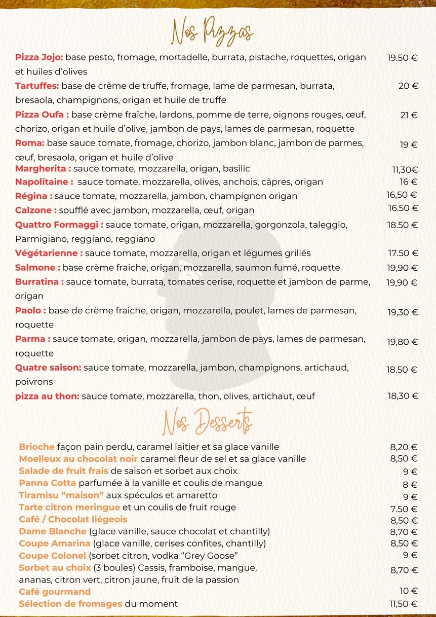 La Table des Artistes menu 4
