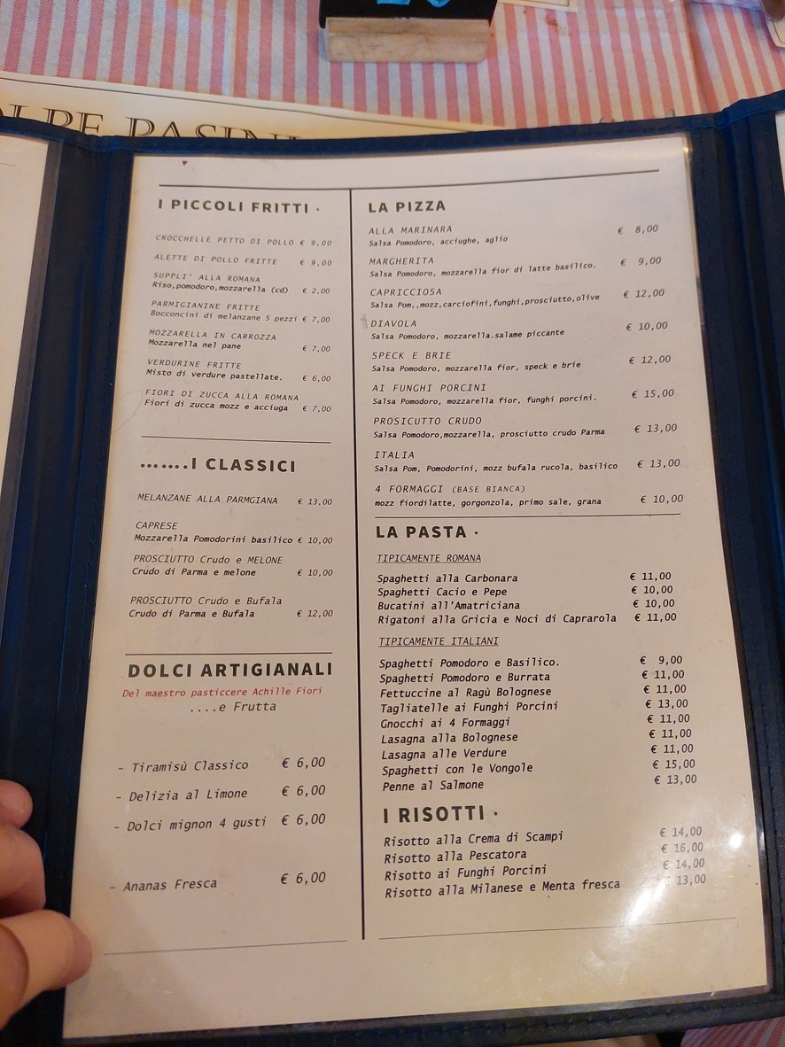 Volpe Pasini bistro italiano menu 1