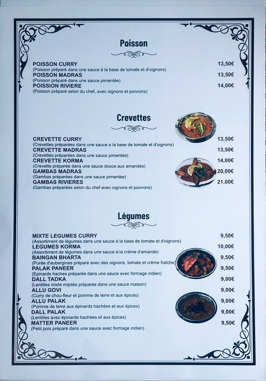 Rivières d’himalaya menu 4
