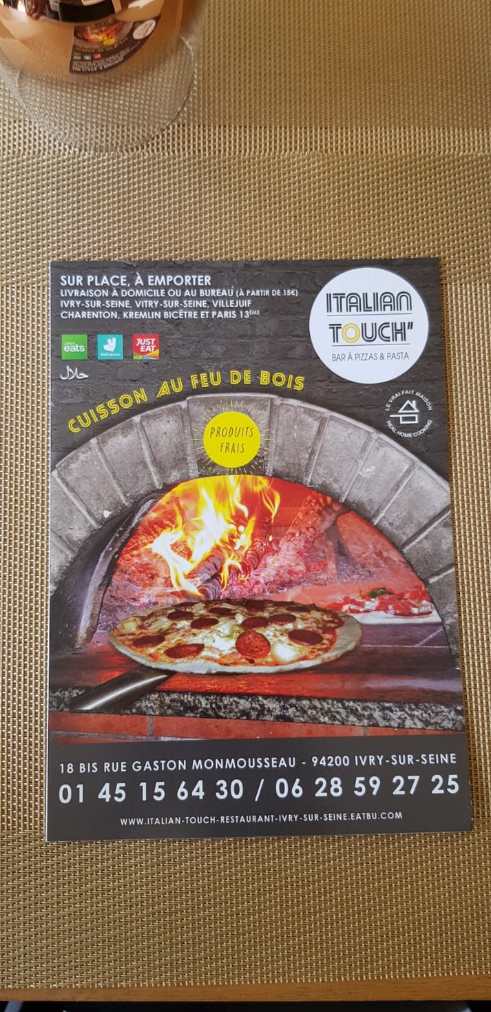 Italian Touch’ Feu De Bois menu 1