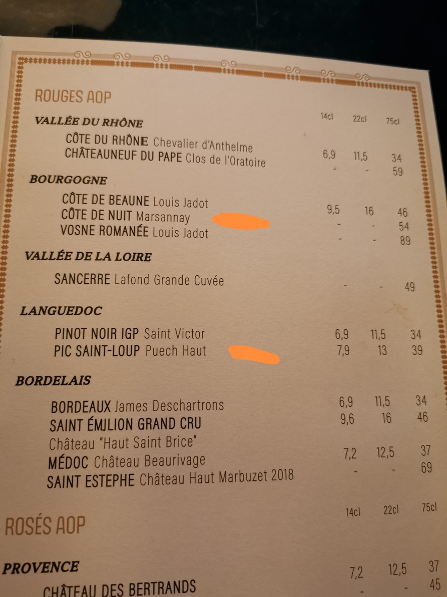 Le Sancerre menu 2