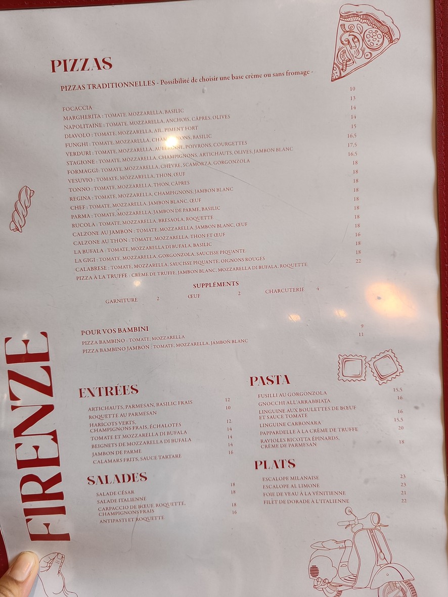 Trattoria Firenze menu 1