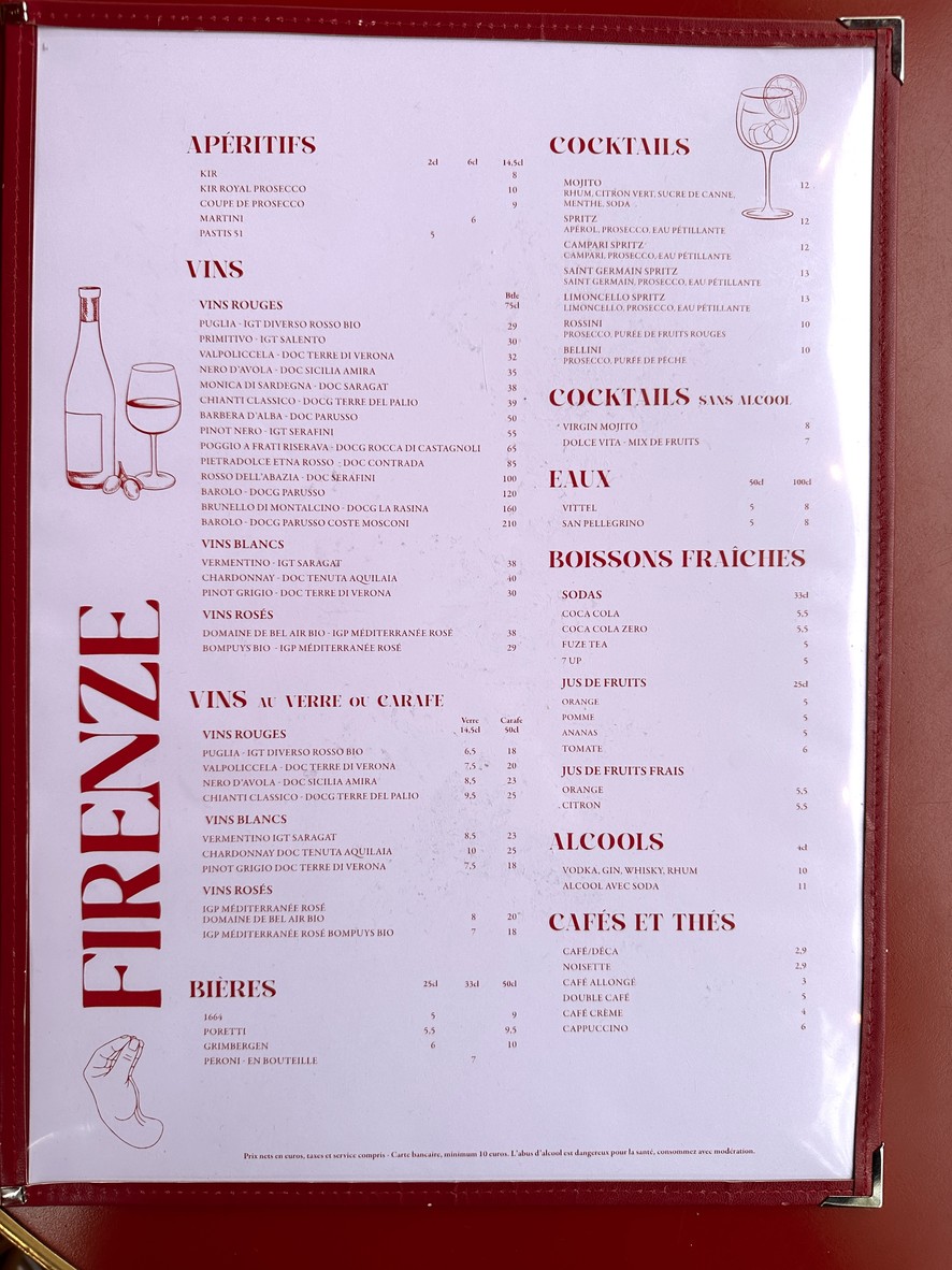 Trattoria Firenze menu 2