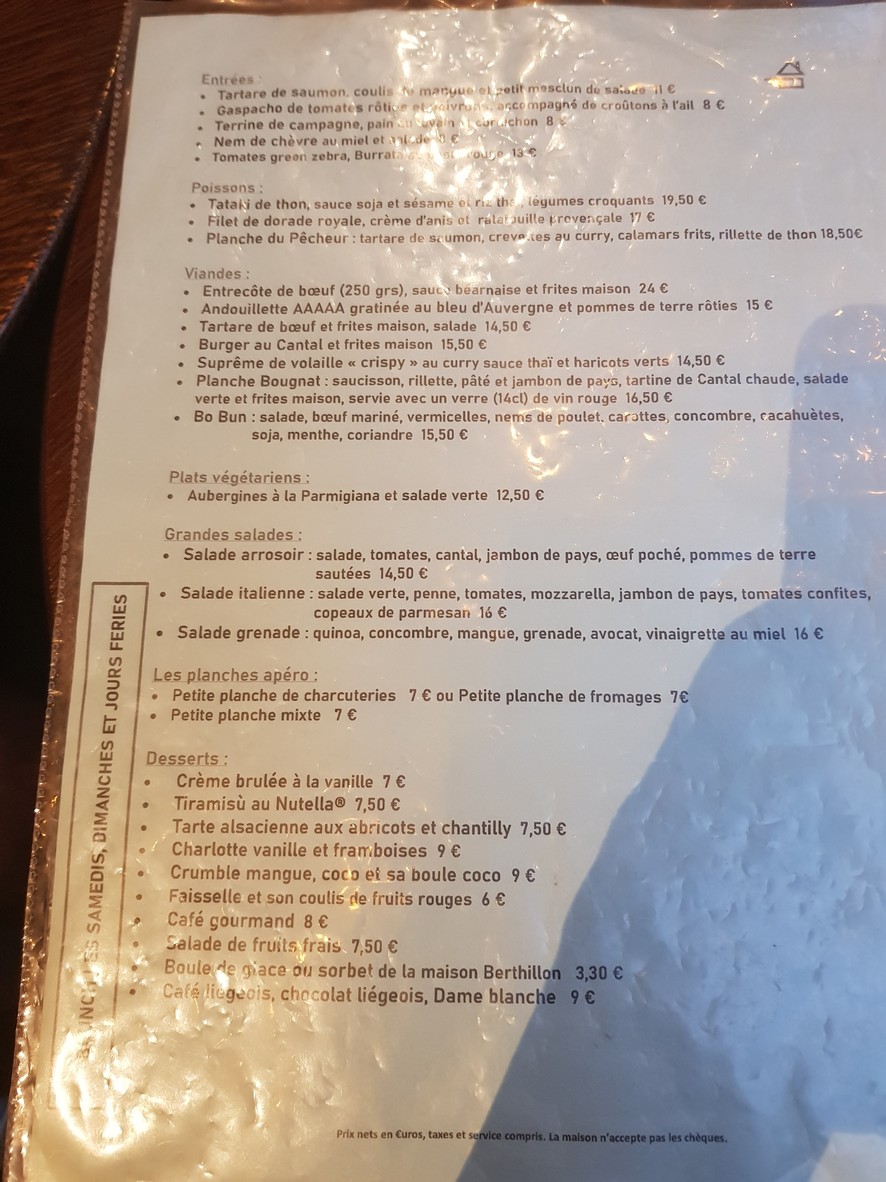 Café Restaurante L’Arrosoir menu 1