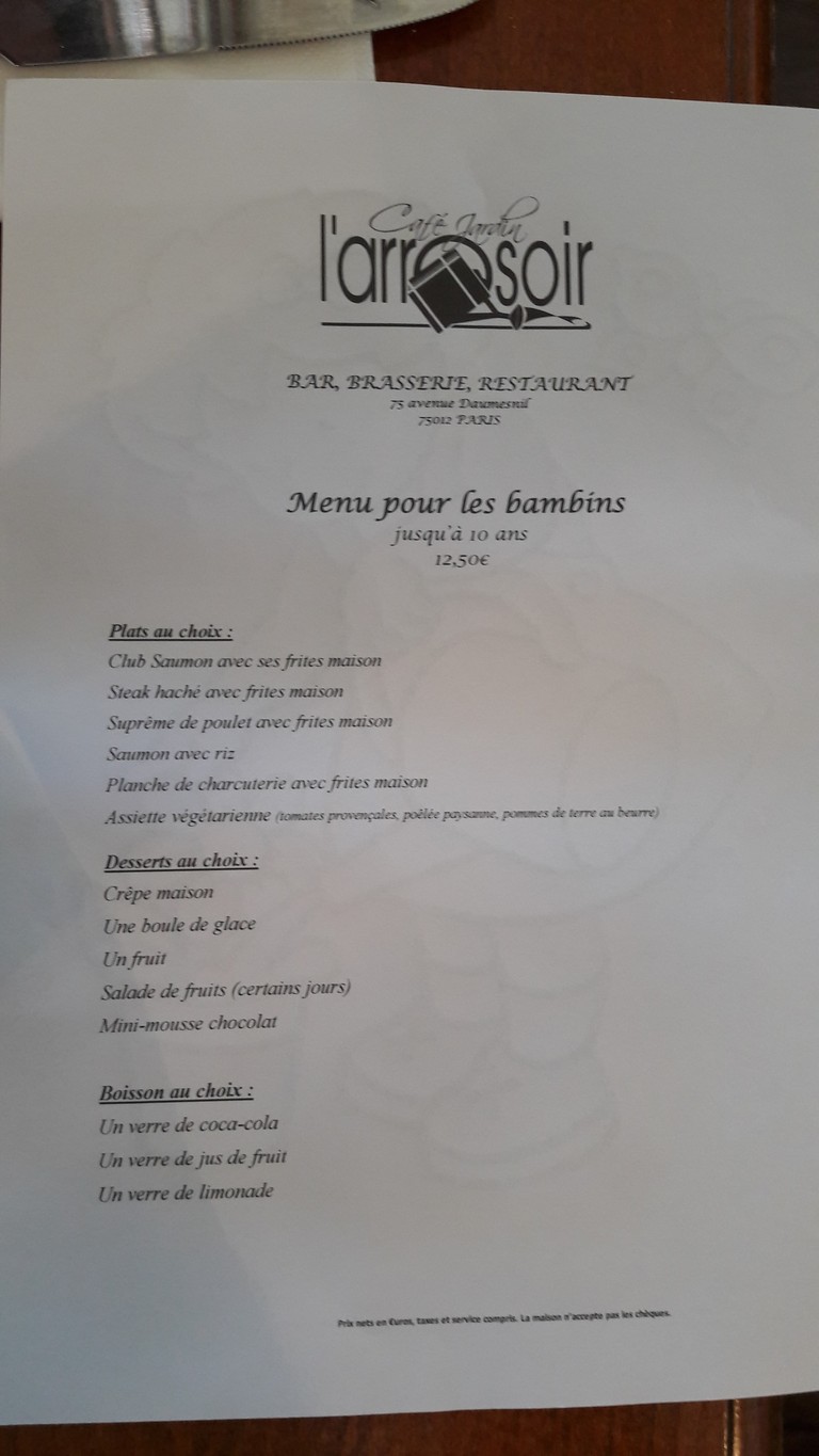 Café Restaurante L’Arrosoir menu 2