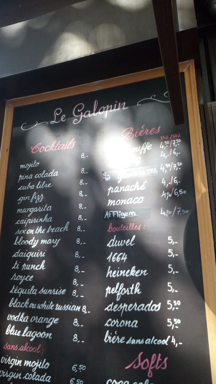 Le Galopin menu 2