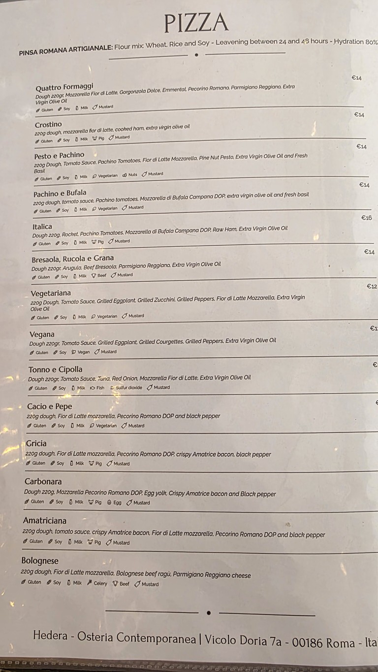 Hedera - Osteria Contemporanea menu 2