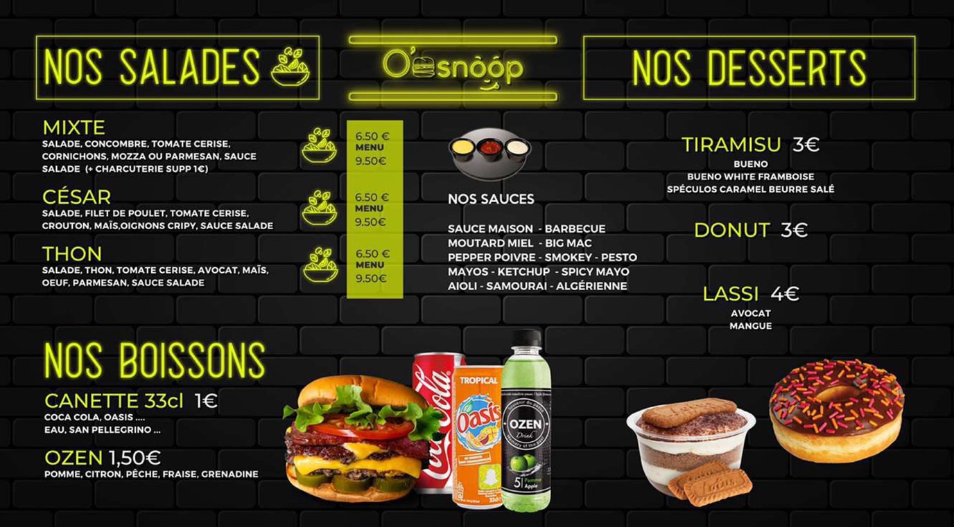 O'SNOOP menu 3