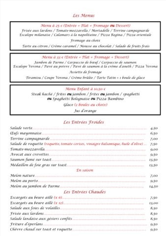 Verona menu 2