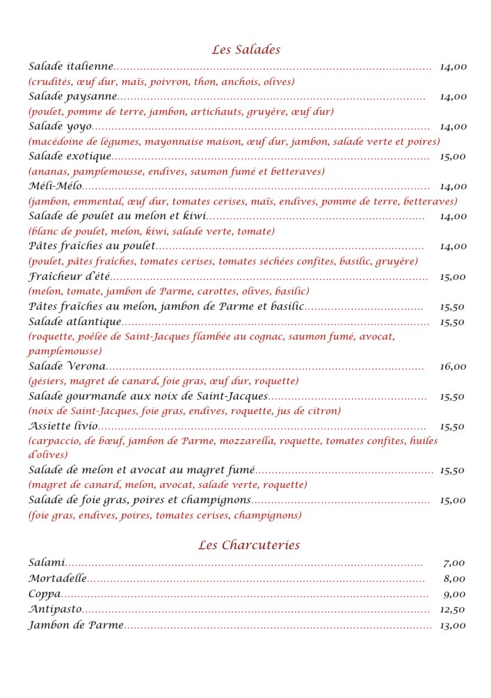 Verona menu 3