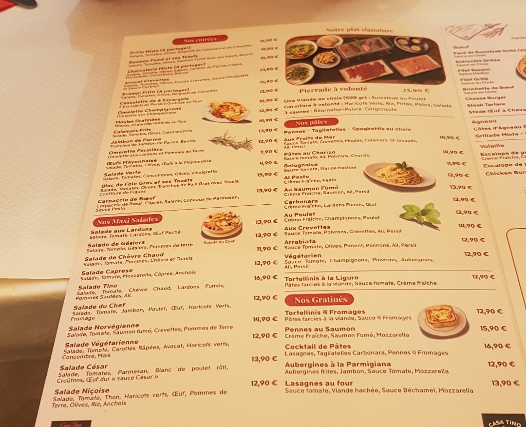 Casa Tino menu 2