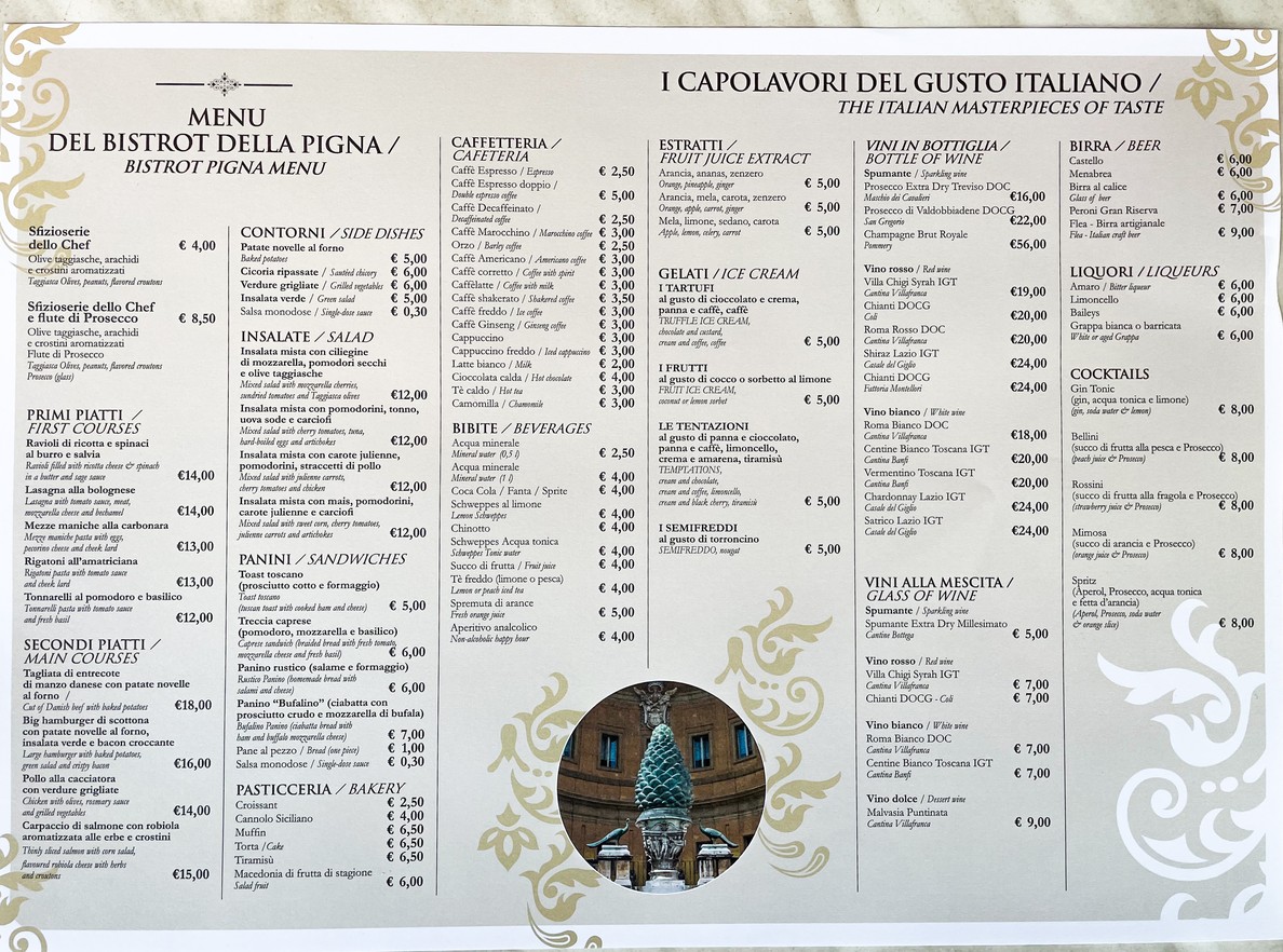 Pinecone Bistro menu 2