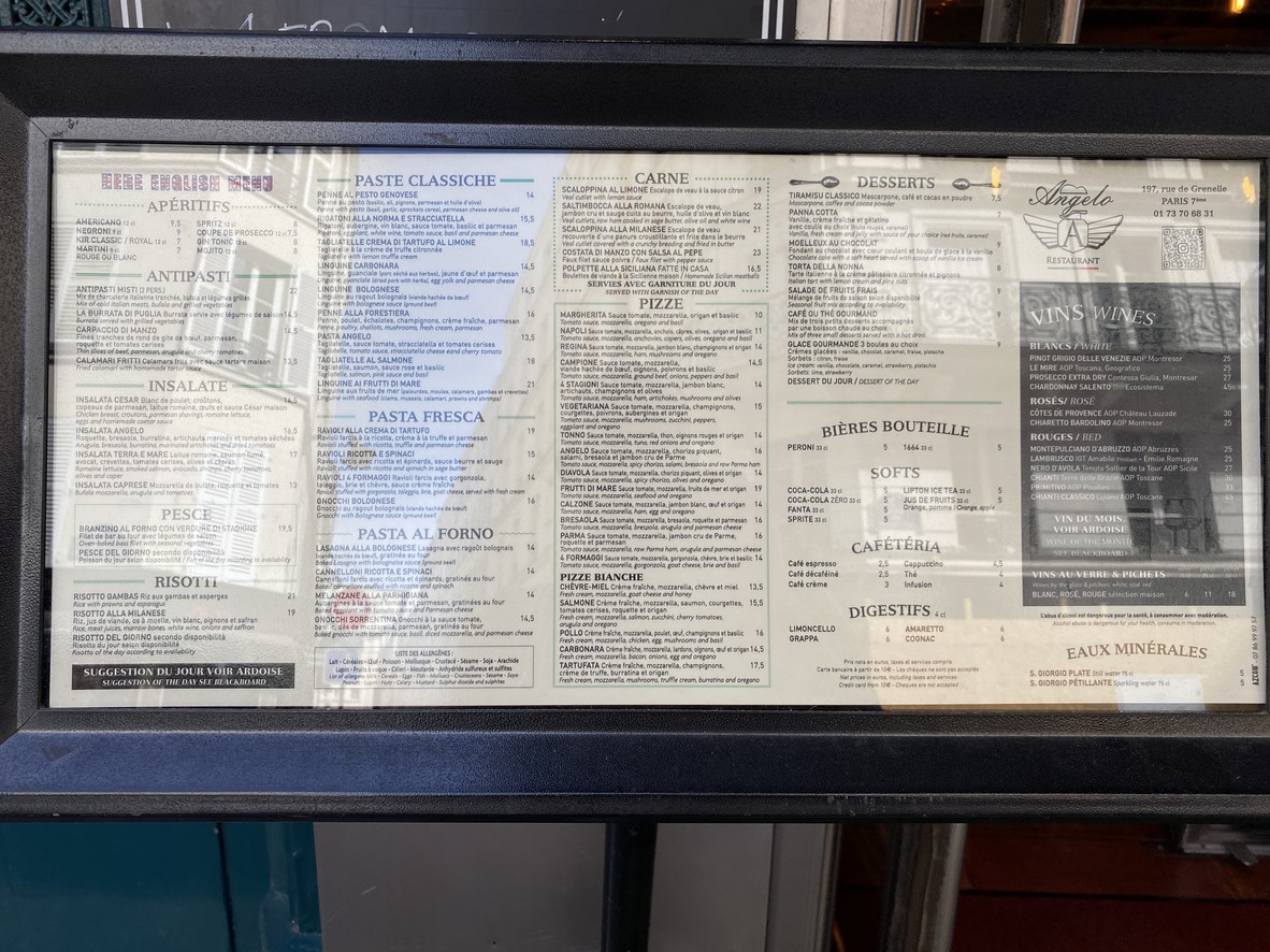 Angelo Restaurant menu 2