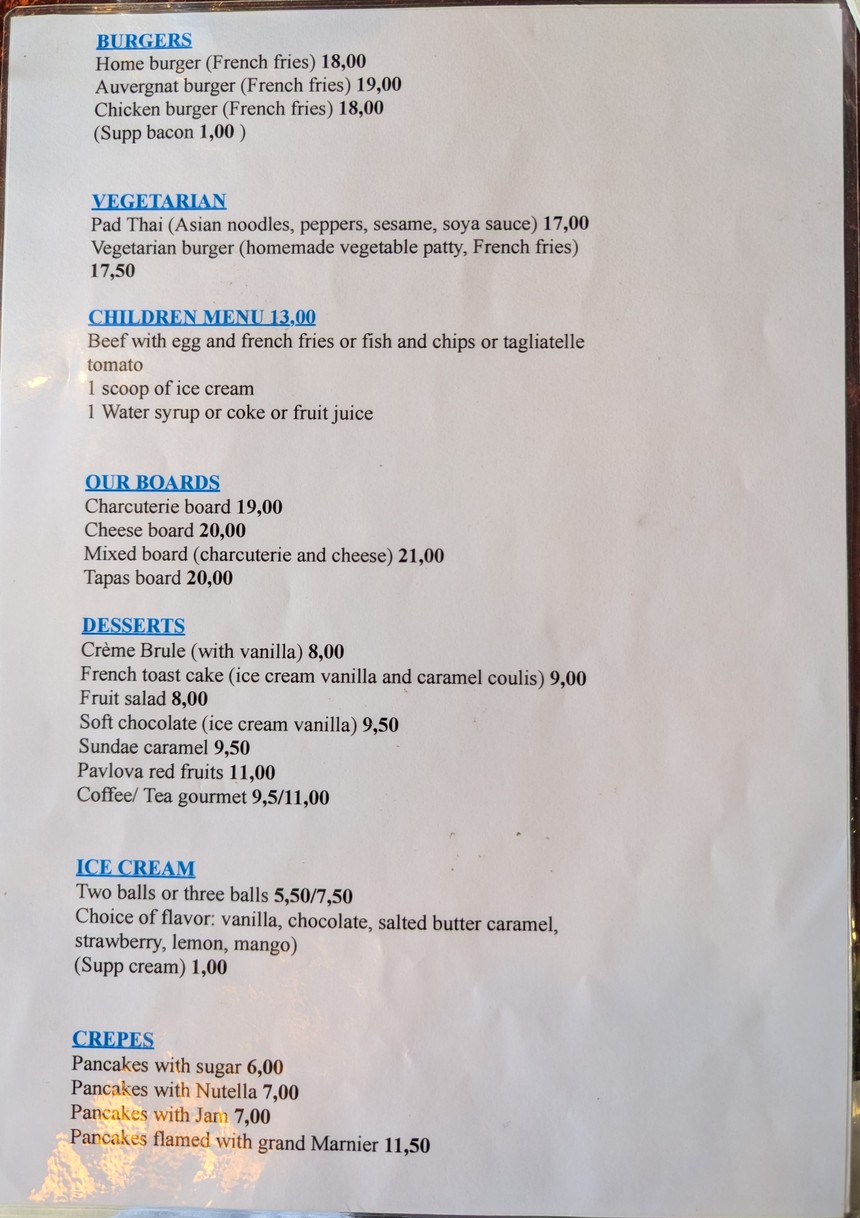 Les Tanneurs de la Butte menu 5