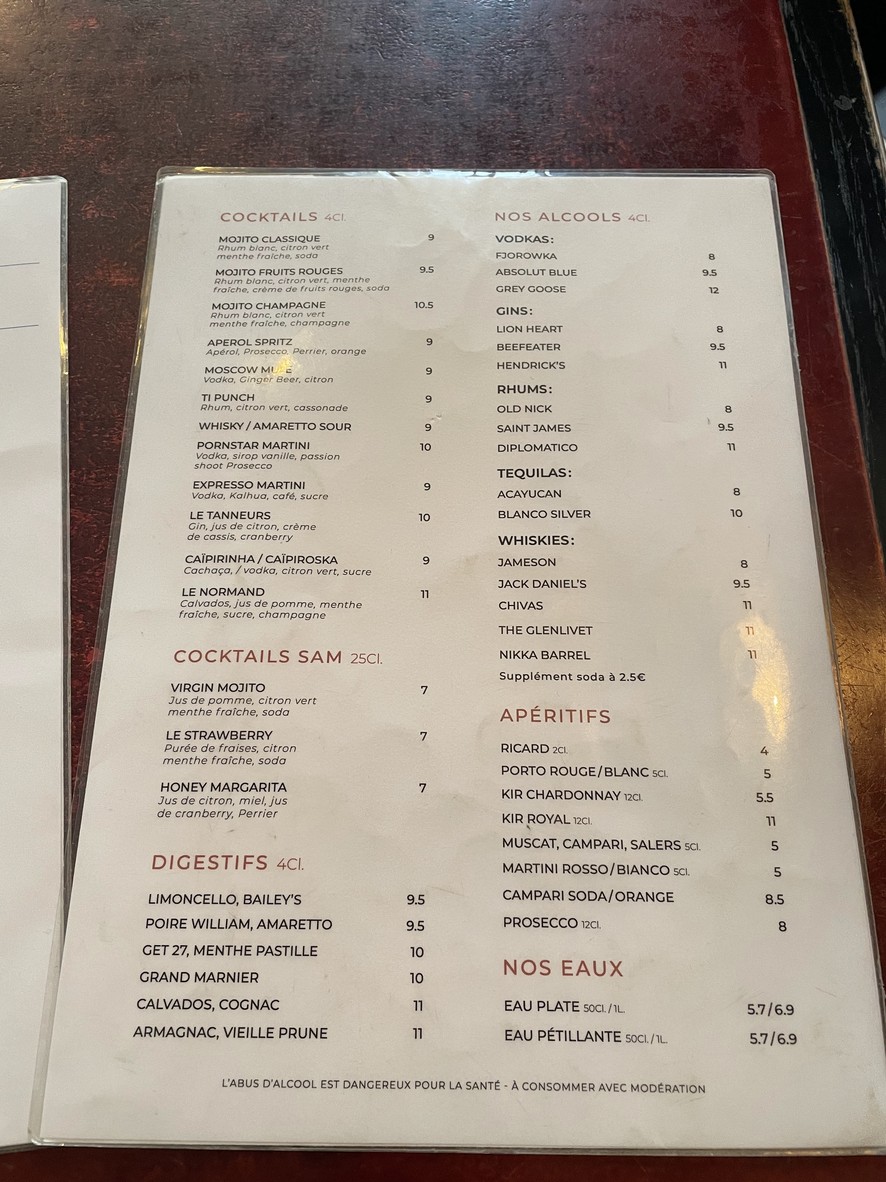 Les Tanneurs de la Butte menu 7