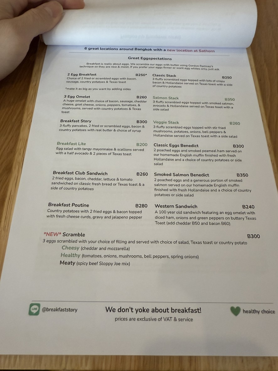 Breakfast Story Phrom Phong menu 1