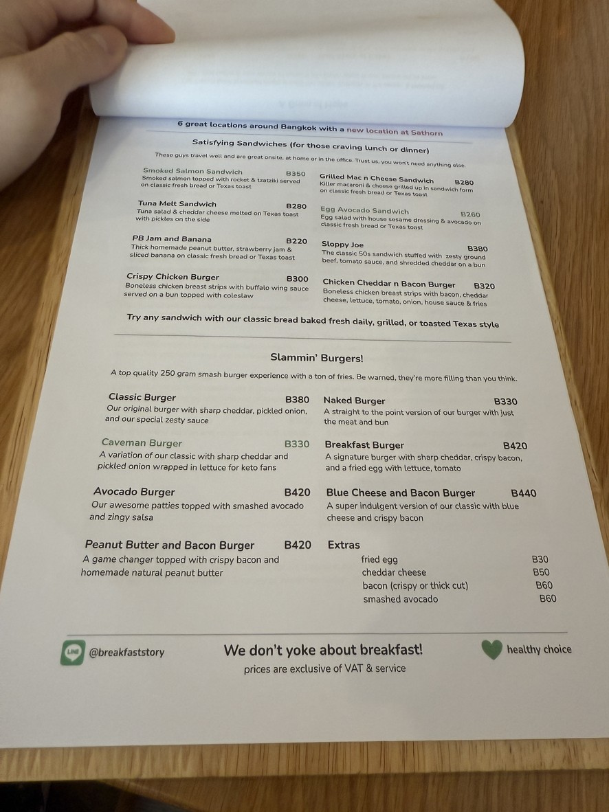 Breakfast Story Phrom Phong menu 2