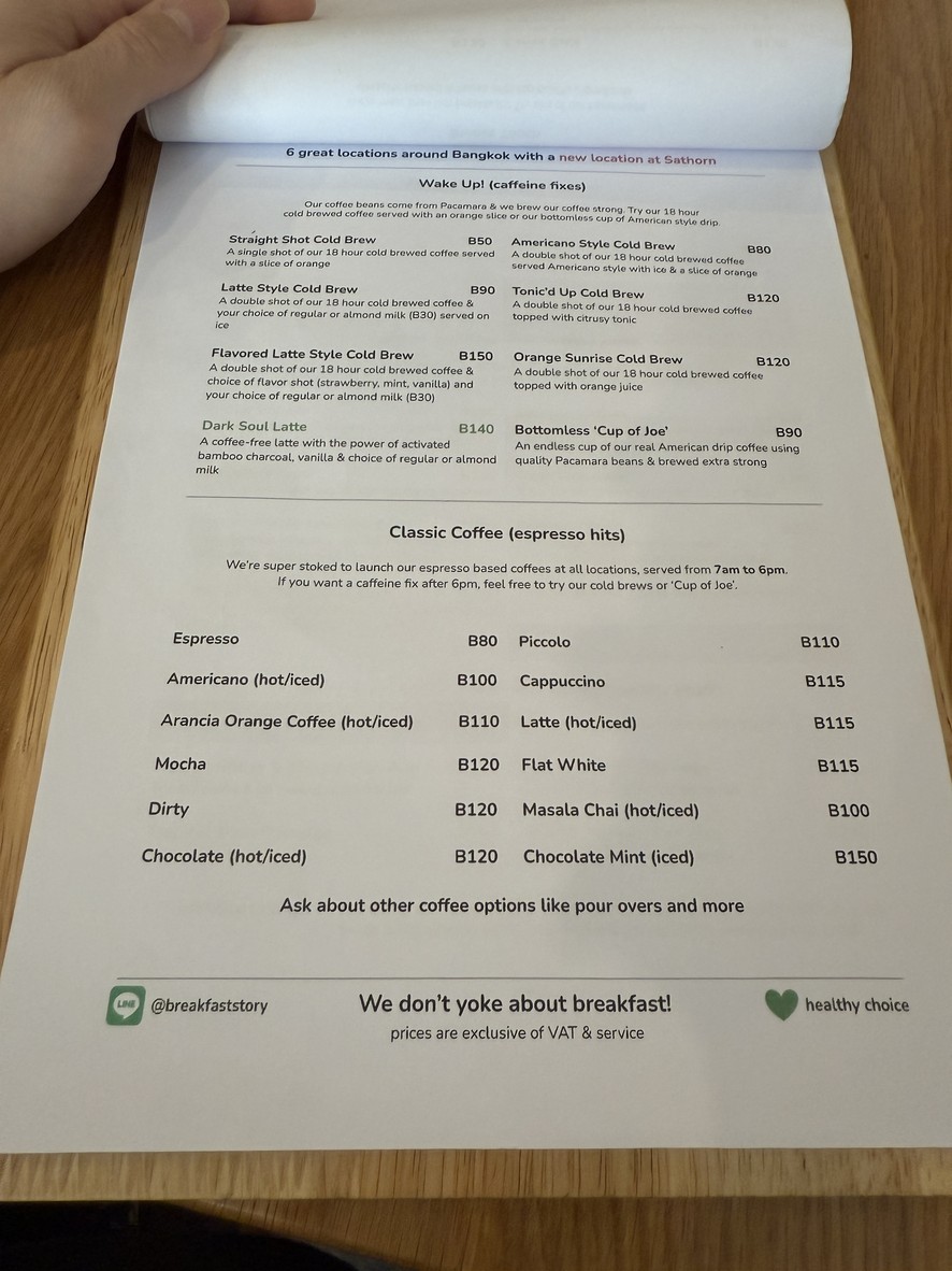 Breakfast Story Phrom Phong menu 3