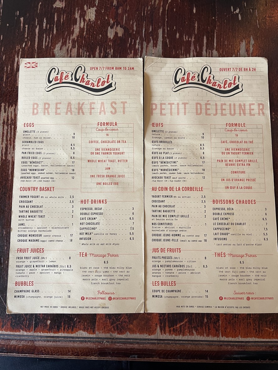 Café Charlot menu 3