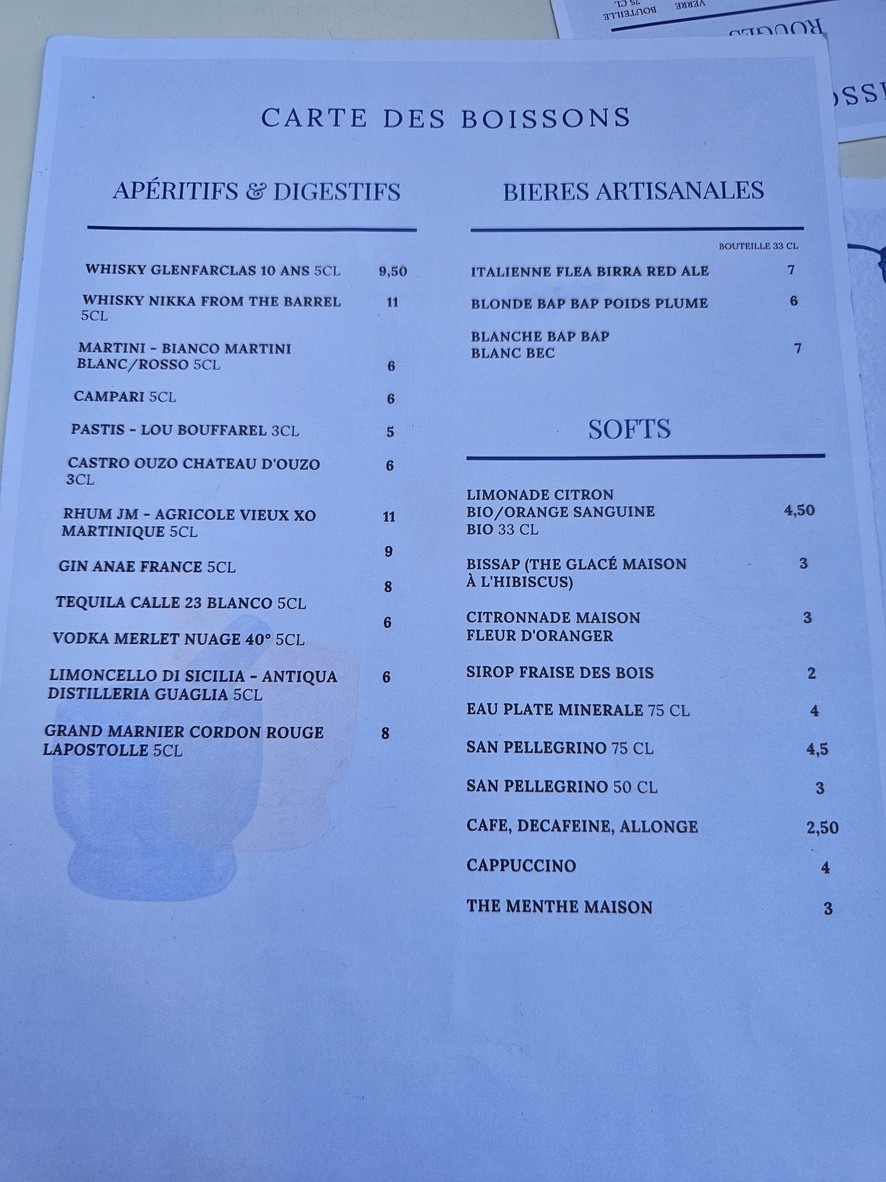 La Table de Mona menu 2