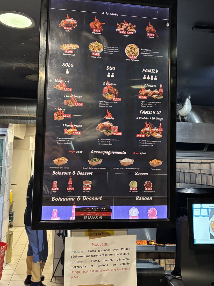 La rôtisserie menu 1