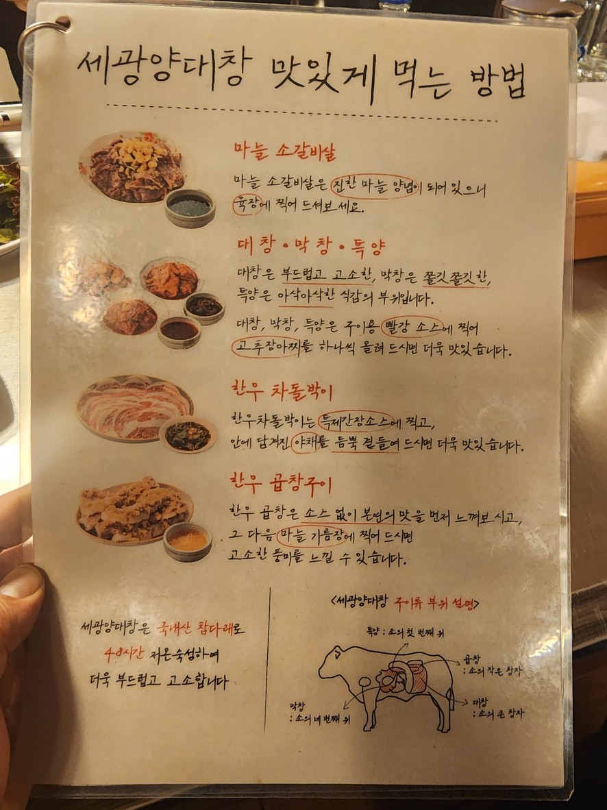 Segwang Yangdaechang Guro Digital Branch menu 1