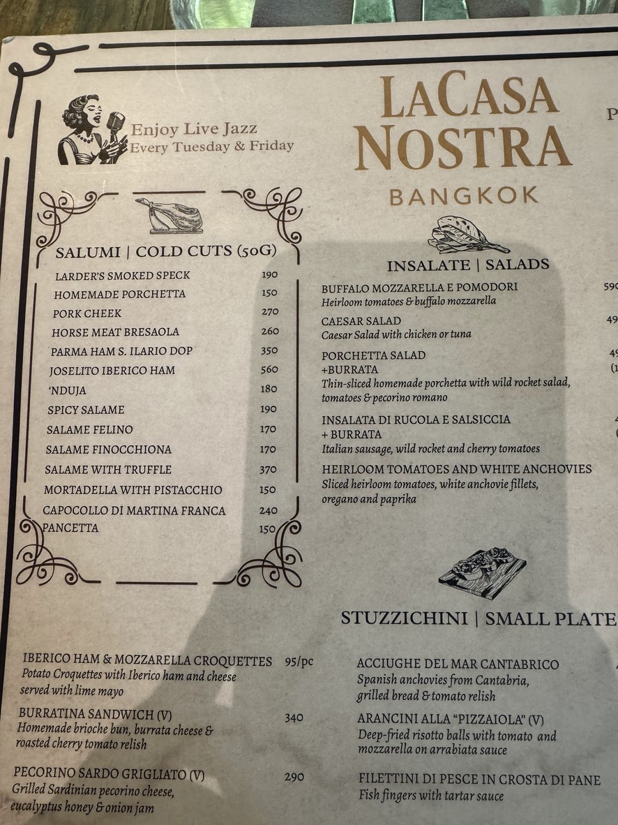 La Casa Nostra menu 1