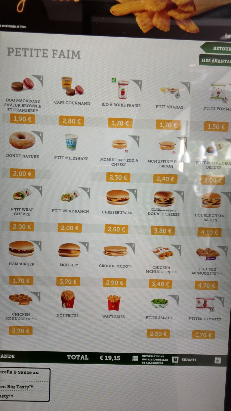 McDonald's menu 3