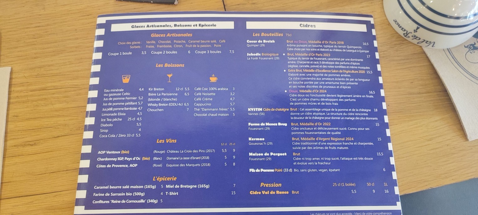 Cœur de Breizh 16 menu 3