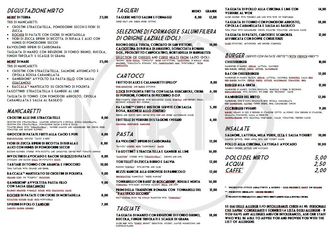 MIRTO - Latteria con cucina menu 1