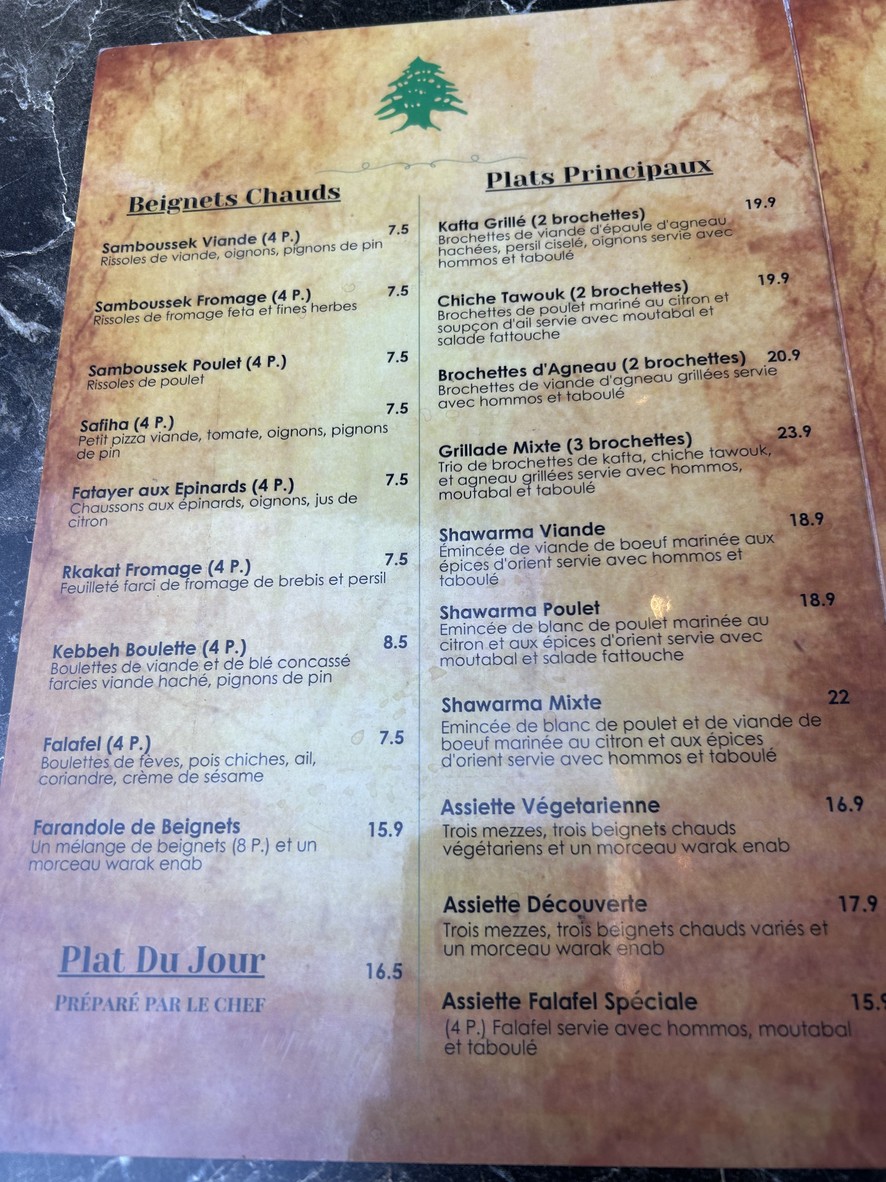 MANAL menu 1