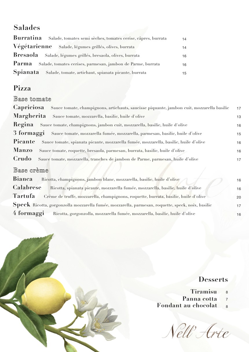 Nell'Arte menu 4