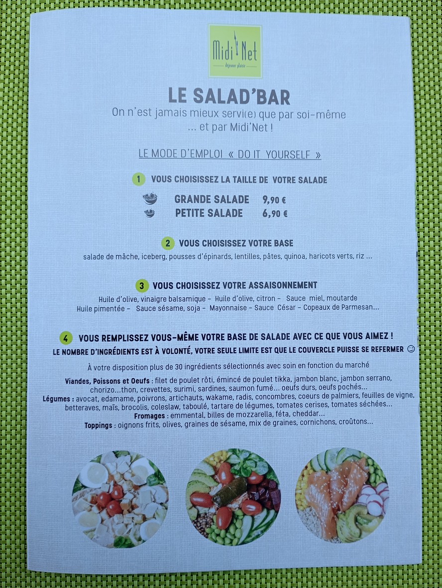 MIDI' NET - LEVALLOIS menu 1