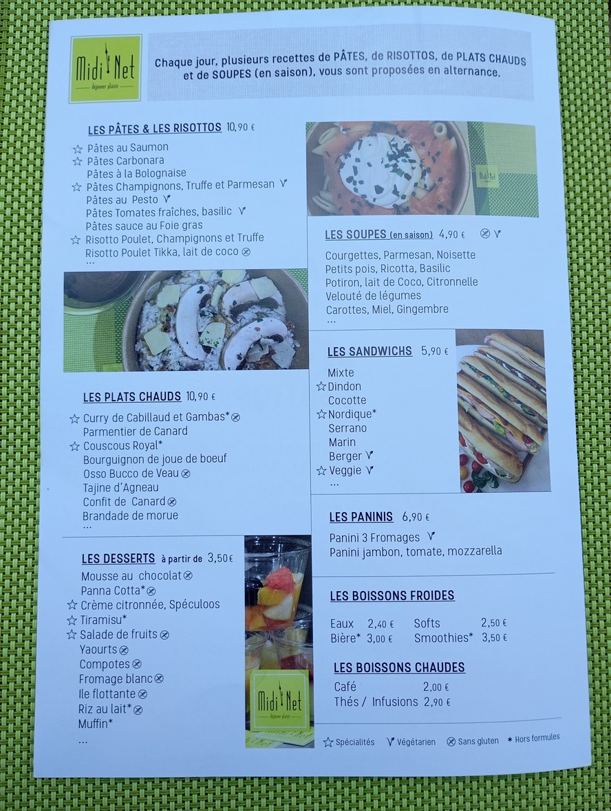 MIDI' NET - LEVALLOIS menu 2