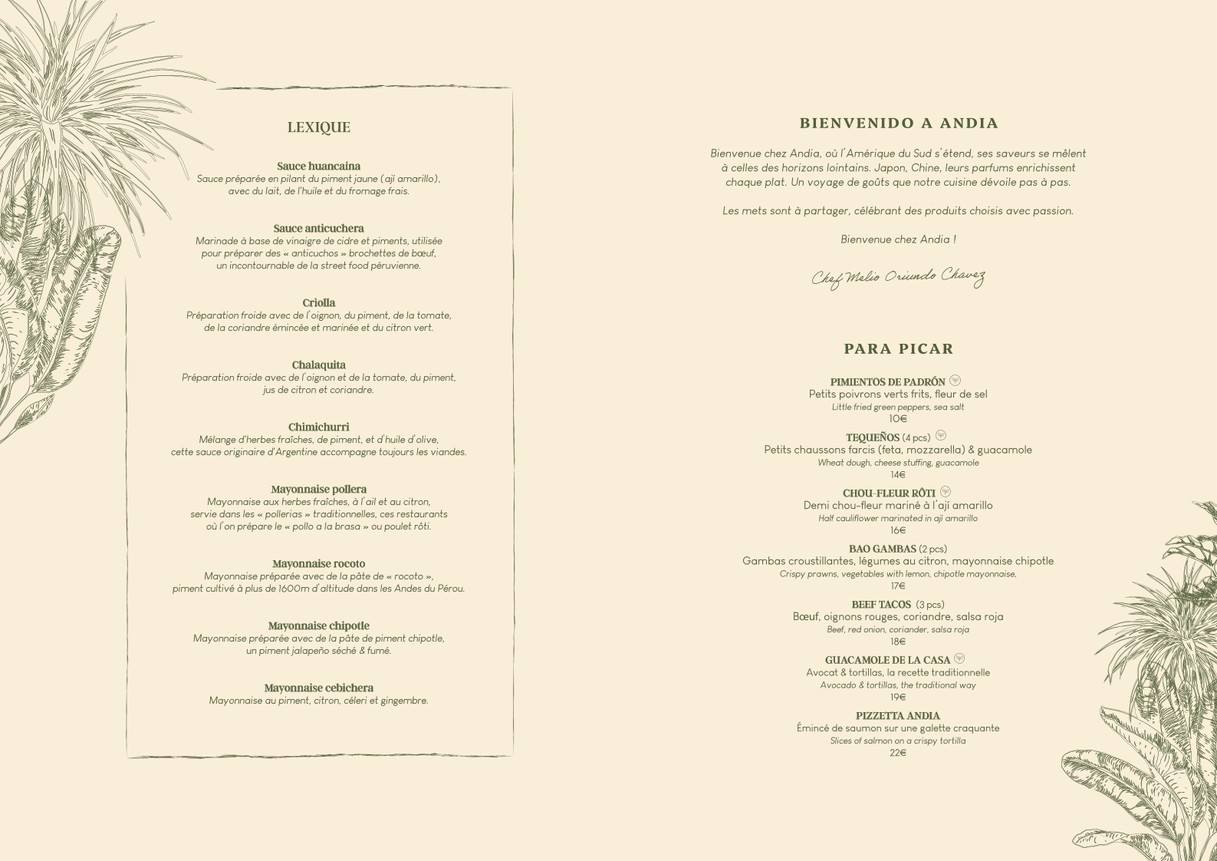 ANDIA menu 1
