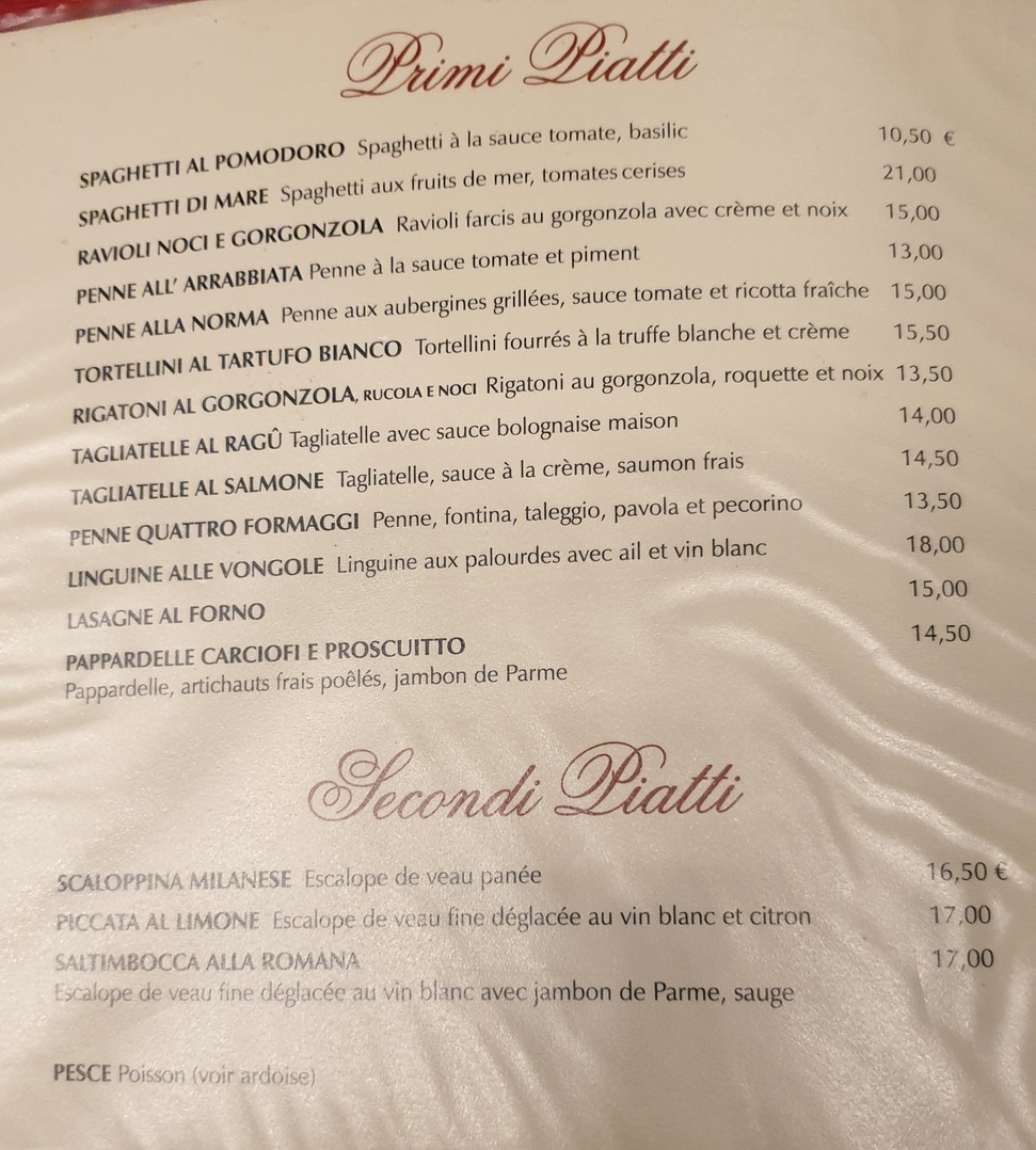 La Barolo menu 2