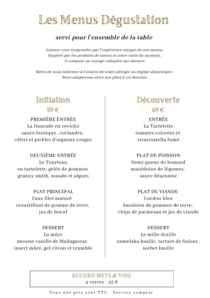 Restaurant La Salamandre menu 1