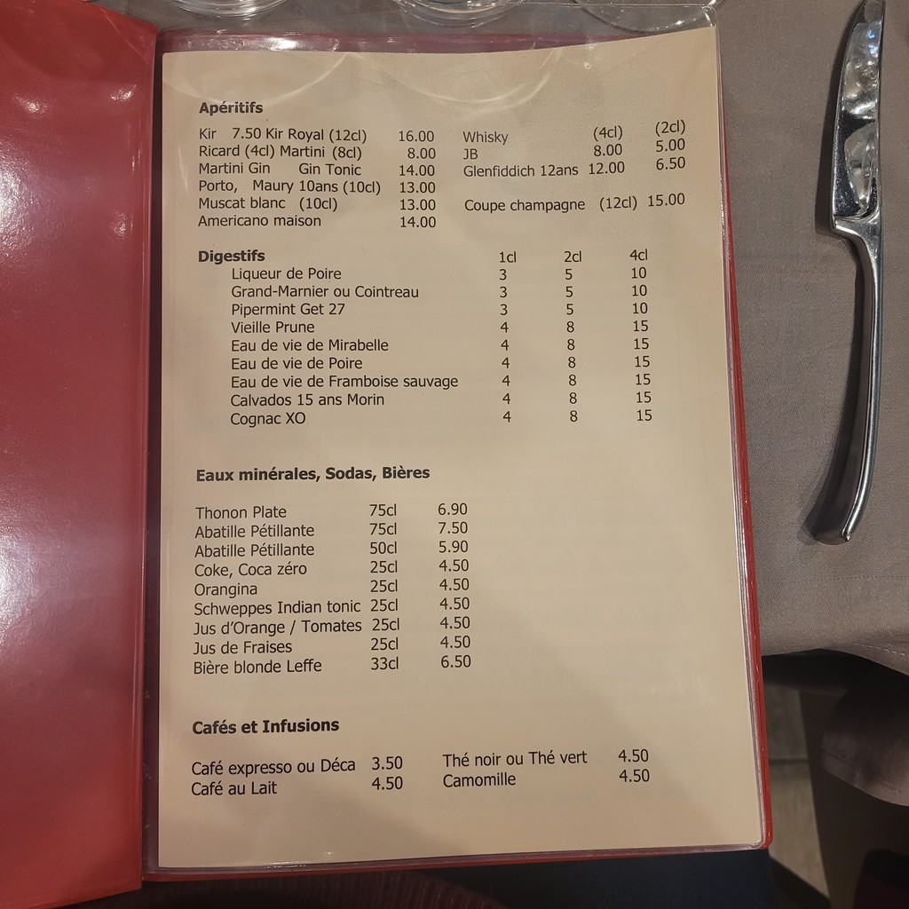 Restaurante de La Cordonnerie menu 2