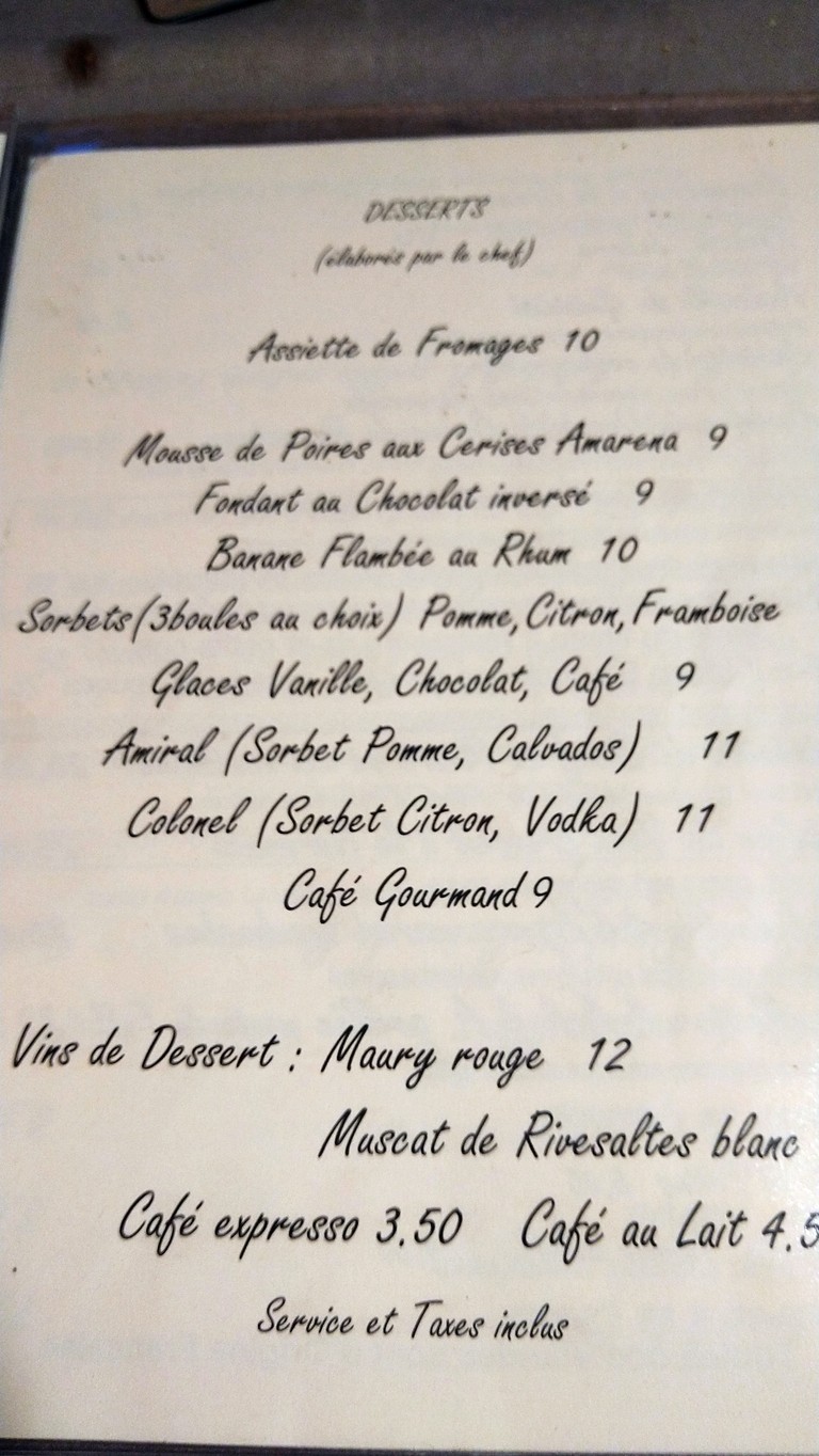 Restaurante de La Cordonnerie menu 5