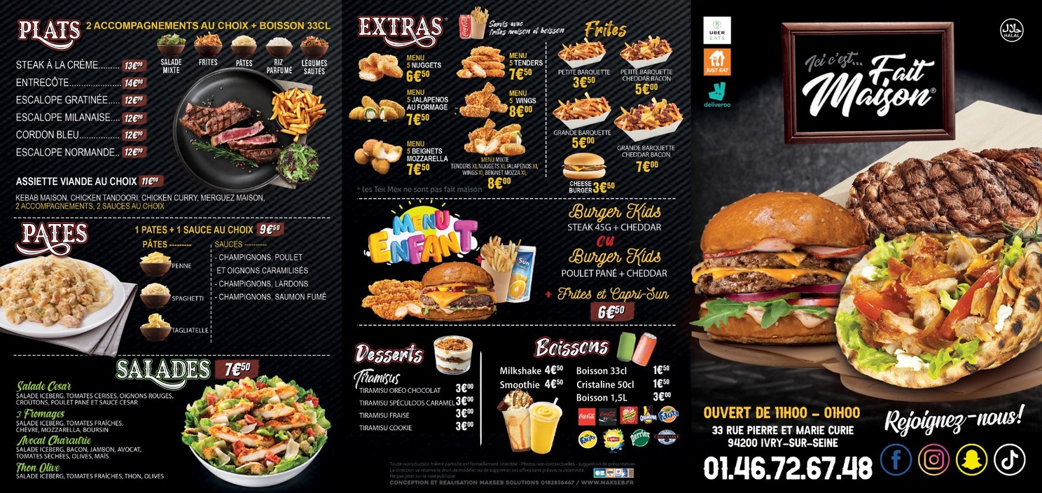Ici C'est Fait Maison menu 2