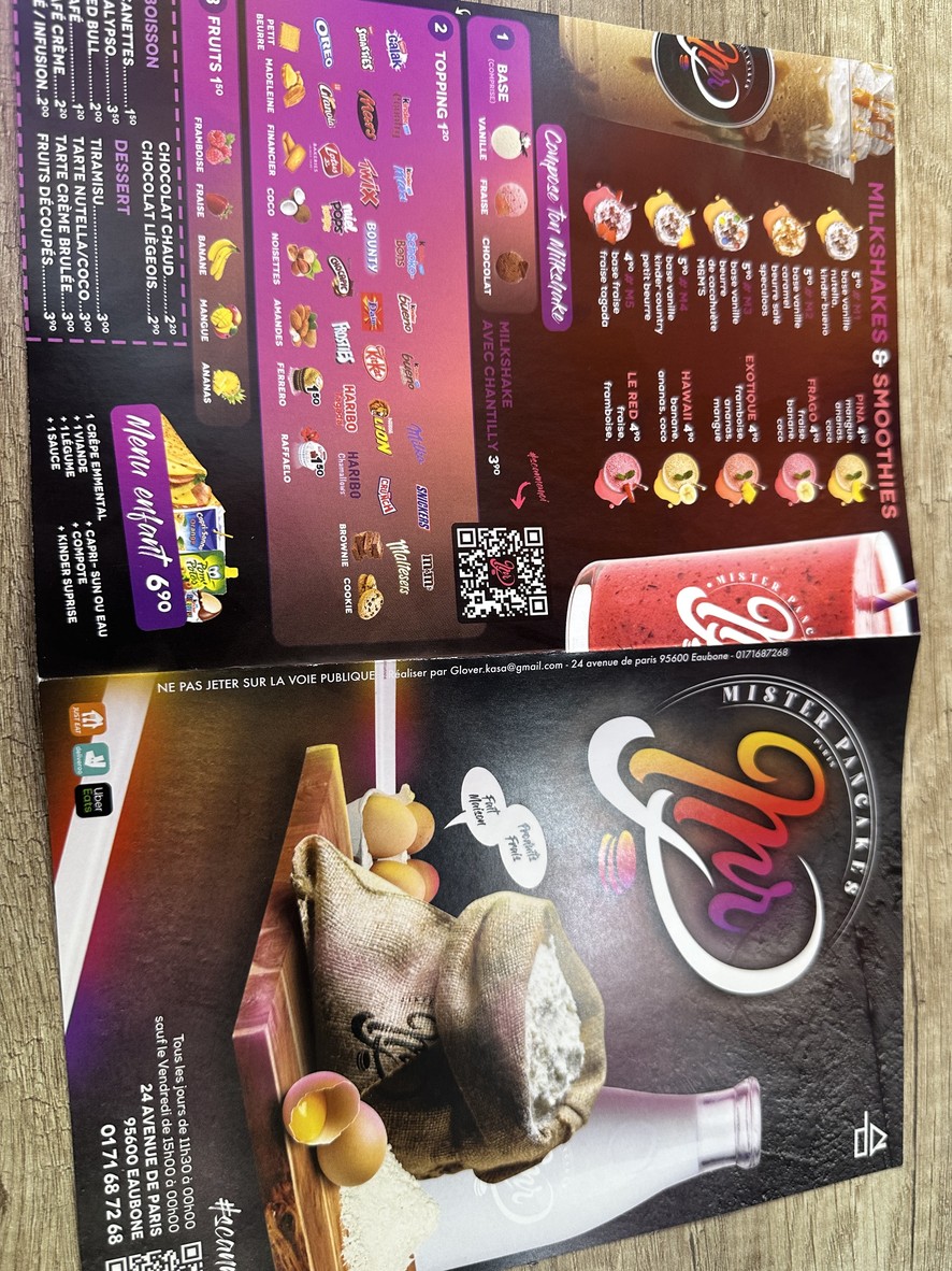 Mister Pancakes menu 1