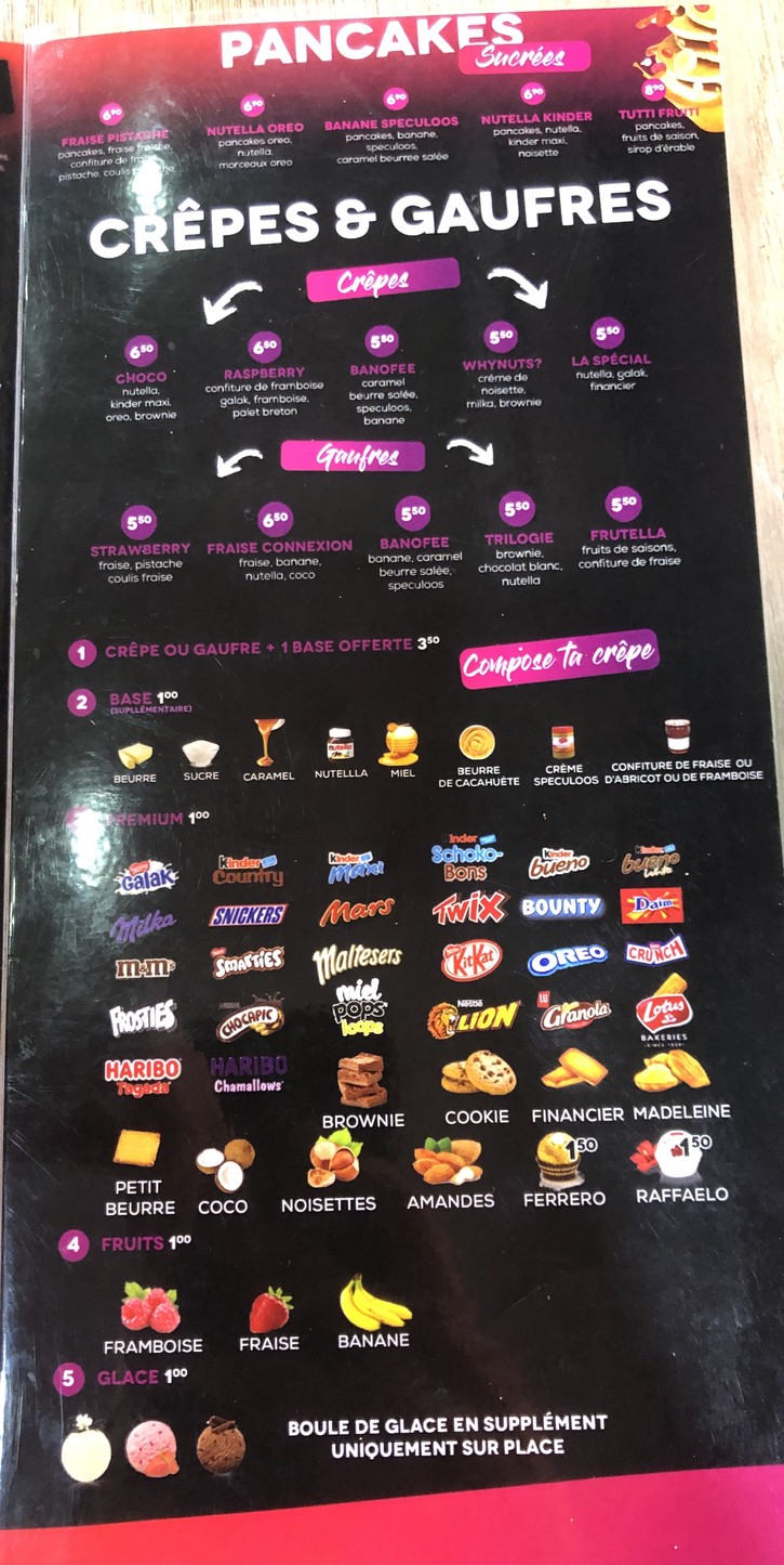 Mister Pancakes menu 2