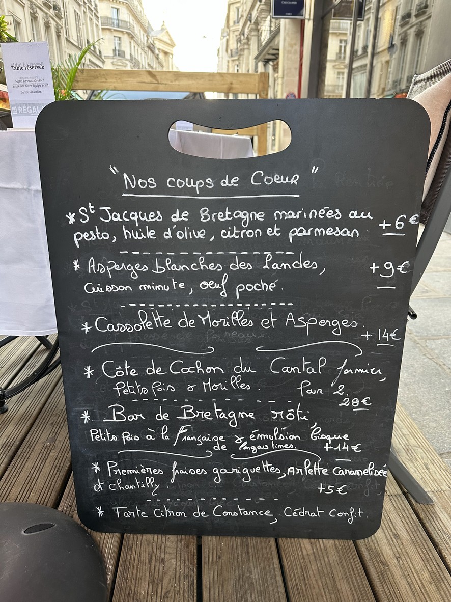 La Régalade Saint-Honoré menu 2