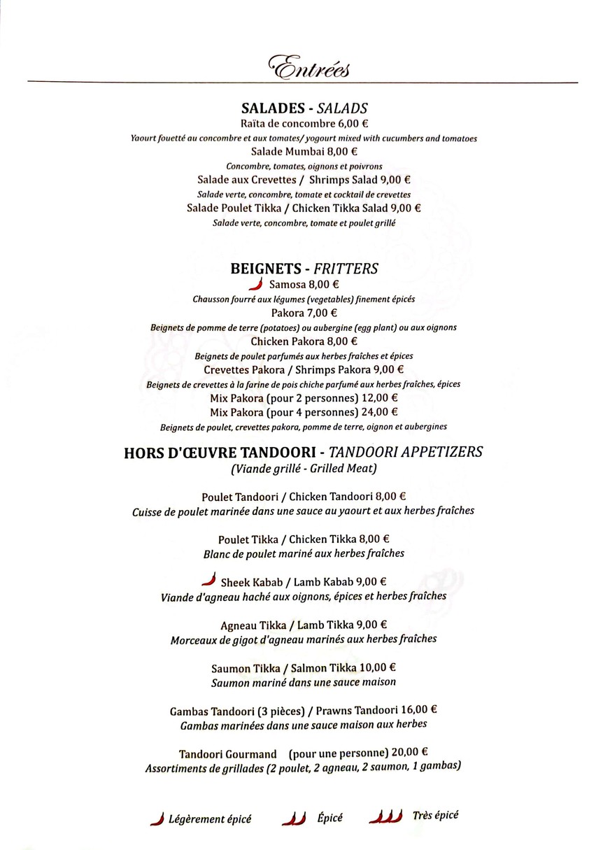 Mumbai Lounge menu 1