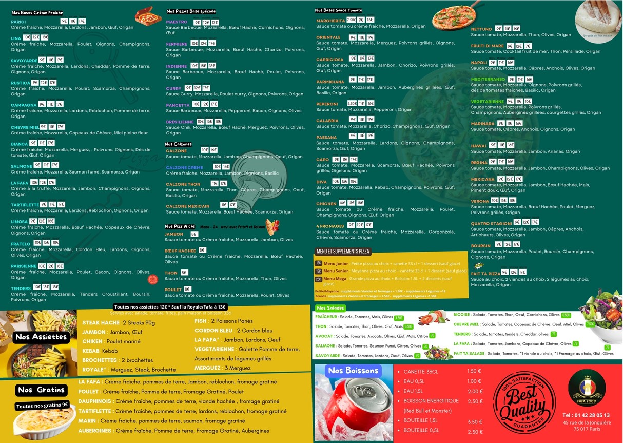LA PIZZA FAFAFOOD menu 2