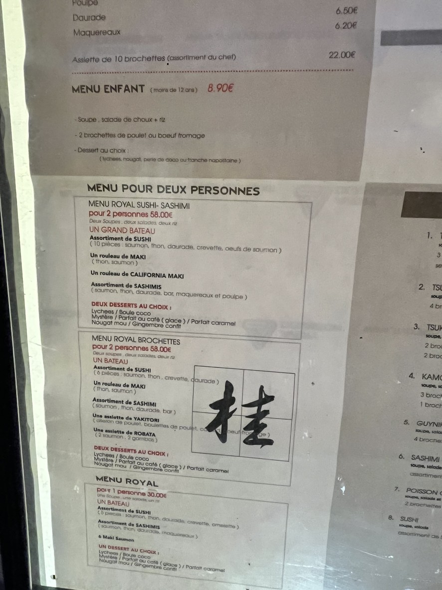 Katsura menu 9